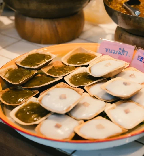ขนมฟัก ขนมตะโก้เผือก ร้านขนมไทยป้าหนอม เพจท่องเที่ยวตราด Trat Tourism