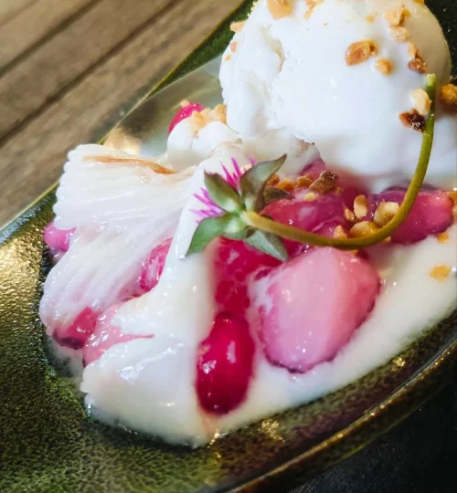 ไอติมกระทิ ทับทิมกรอบ ร้านขนมไทยป้าหนอม
